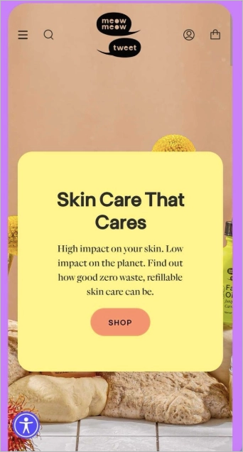 mobile landing page example