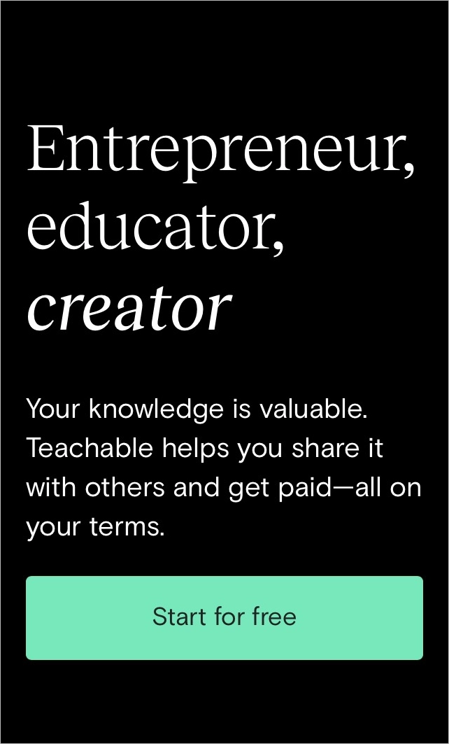 mobile landing page example