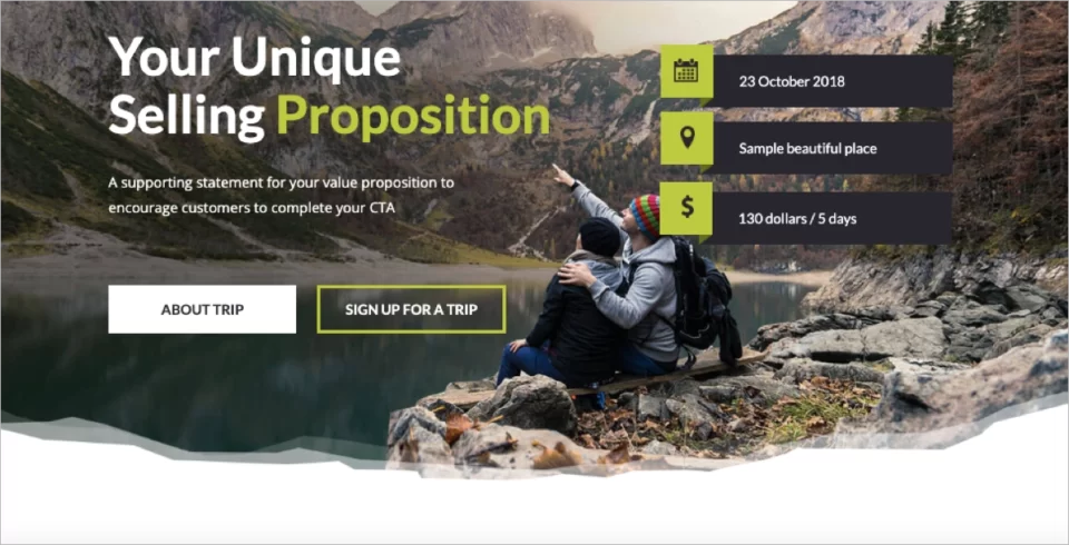 Event landing page template