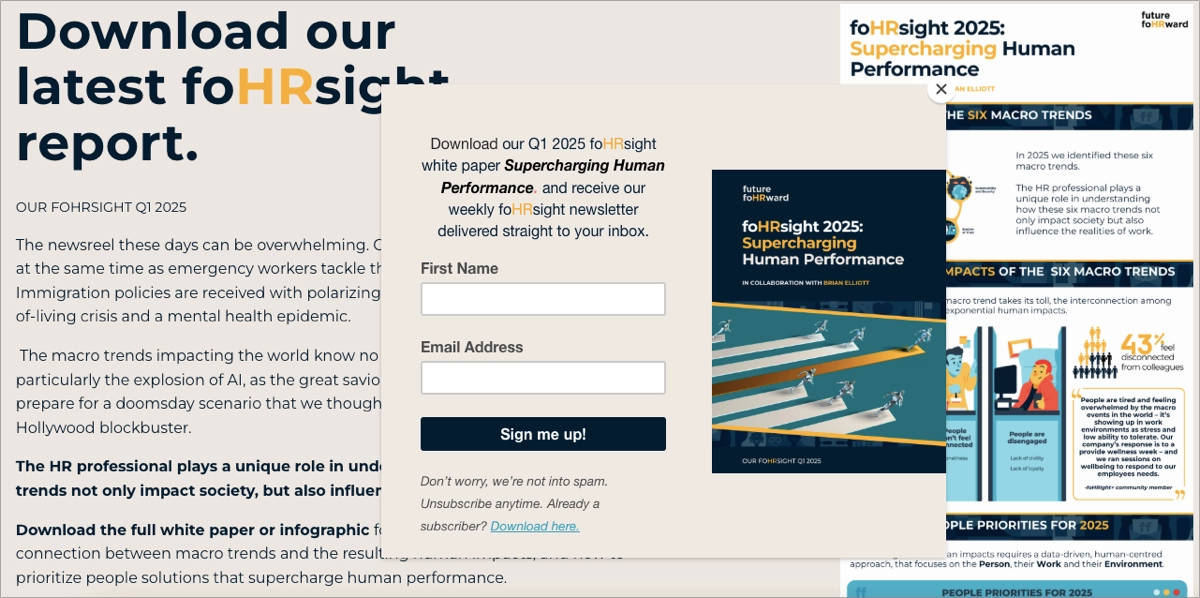 visually appealing white paper popup