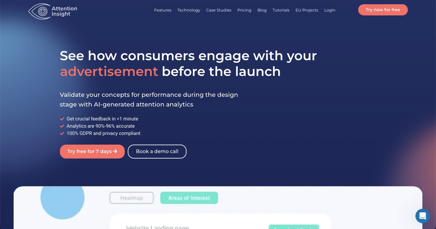 Melhor ferramenta de mapa de calor de IA: Attention Insights