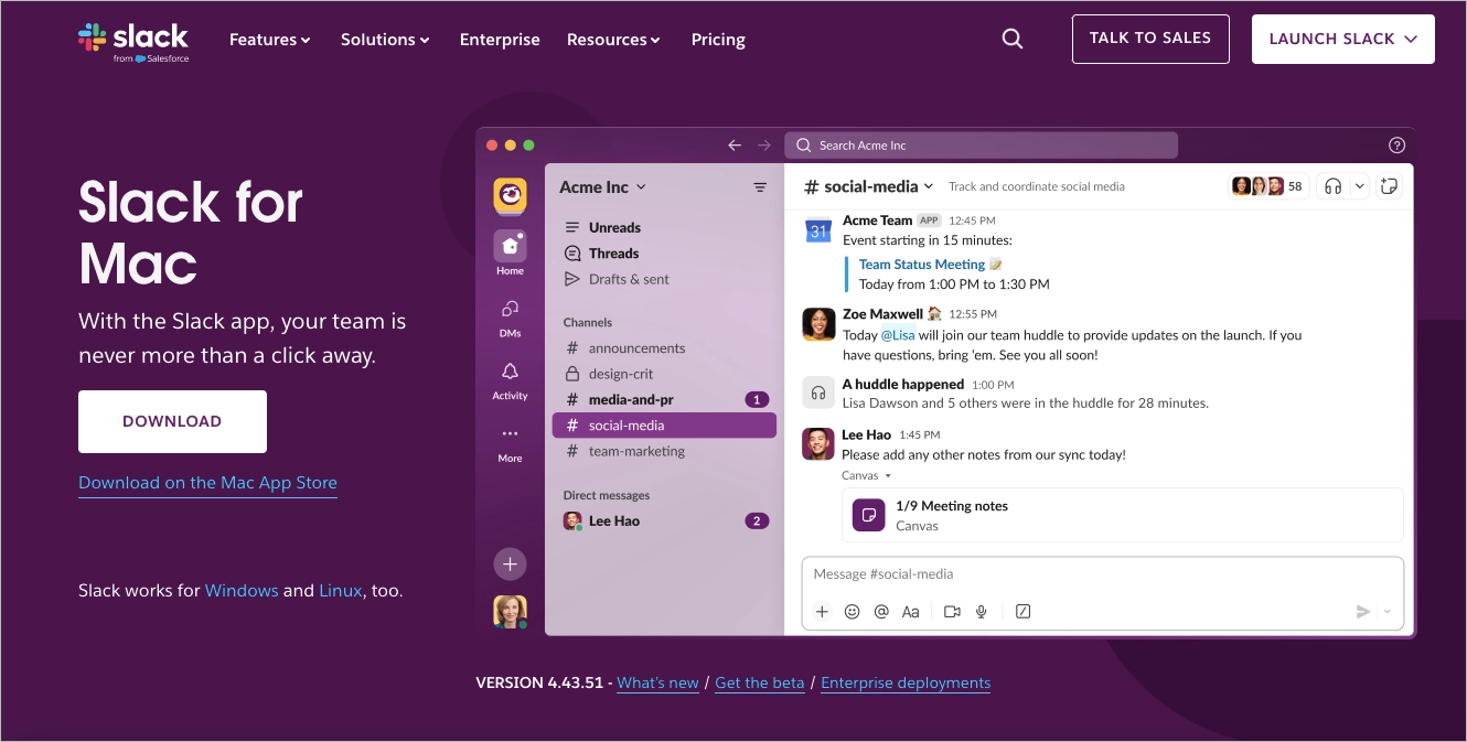 download app landing page example