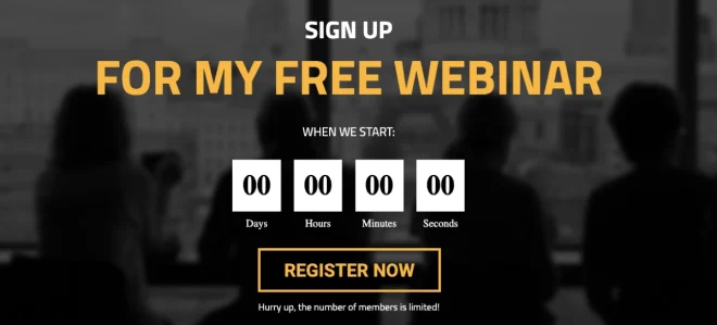 webinar page template