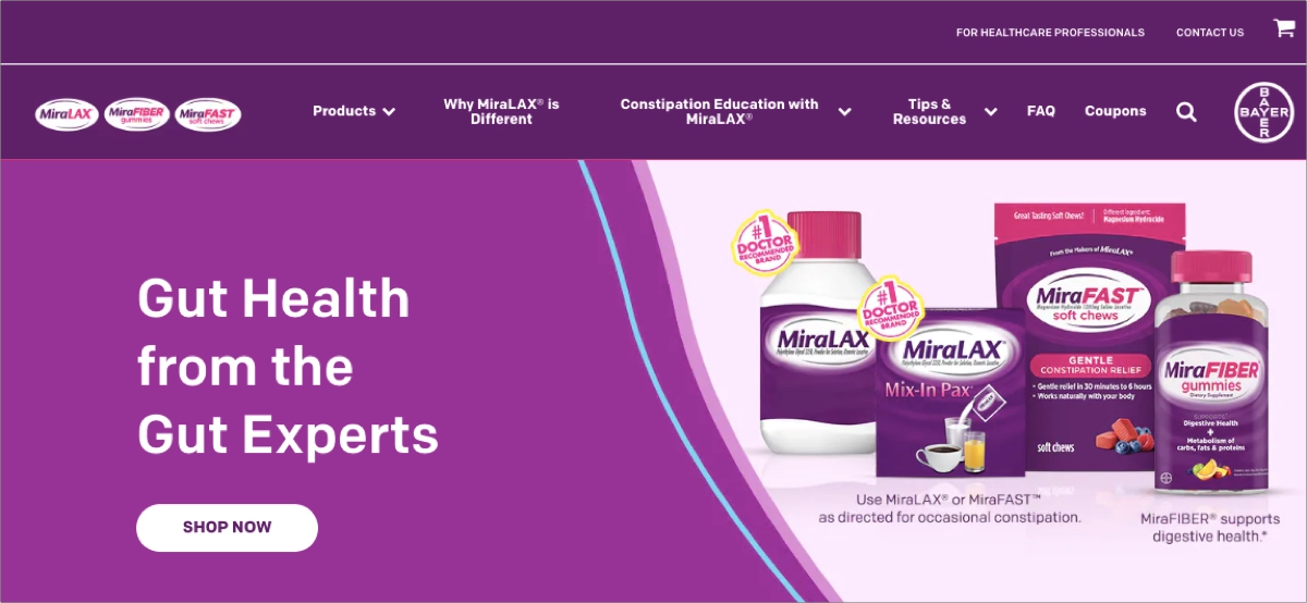 one of the best pharmacy product landing page examples