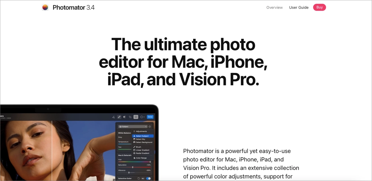 bold visuals enticing visitors to try out the product
