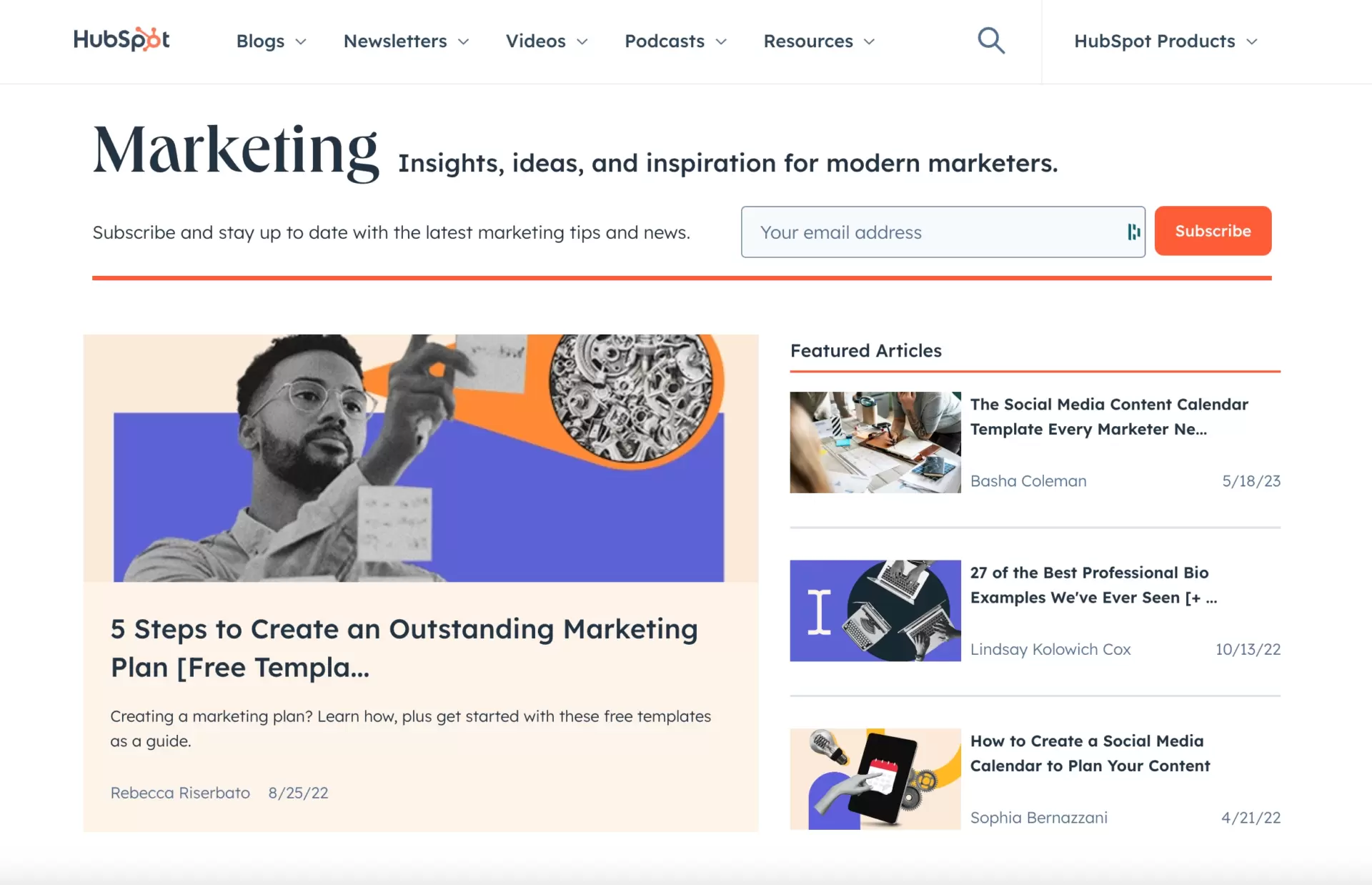 formulário de lead no HubSpot landing page