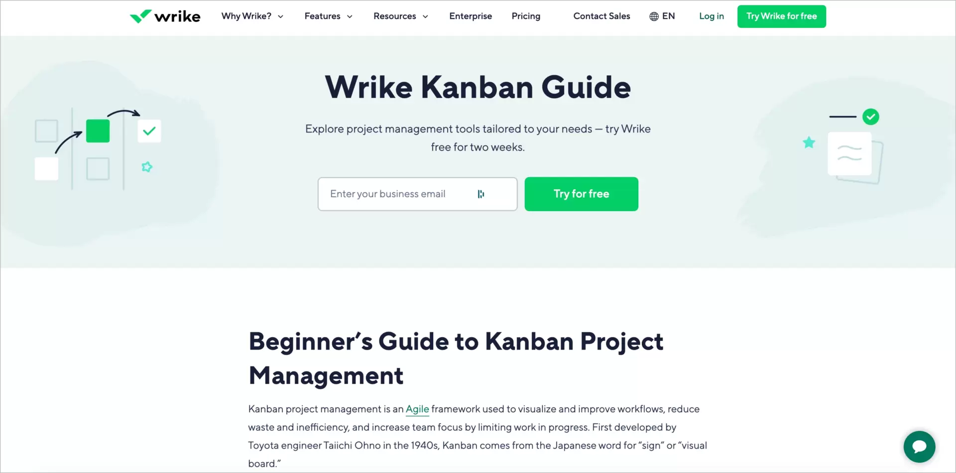 página de opt-in com uma chamada à ação em verde