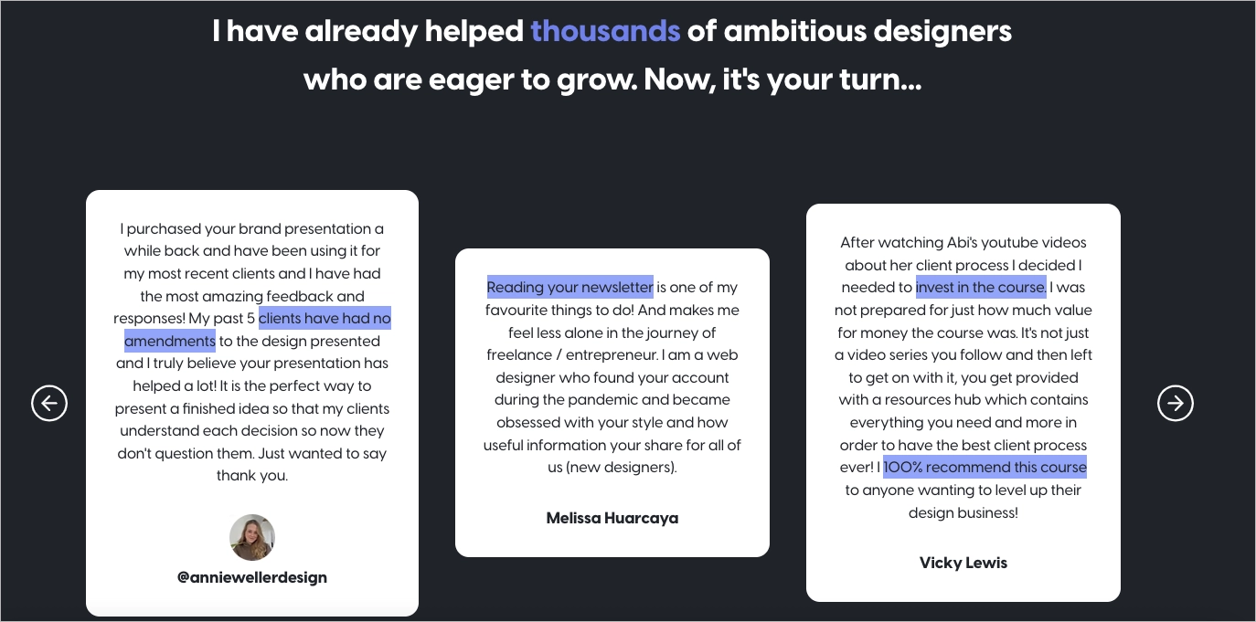 influencer landing page examples
