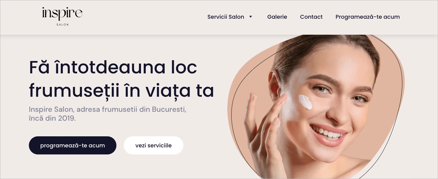 beauté landing page exemple