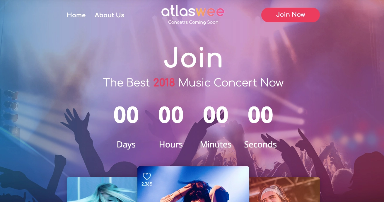 Em breve, o modelo do jogo landing page