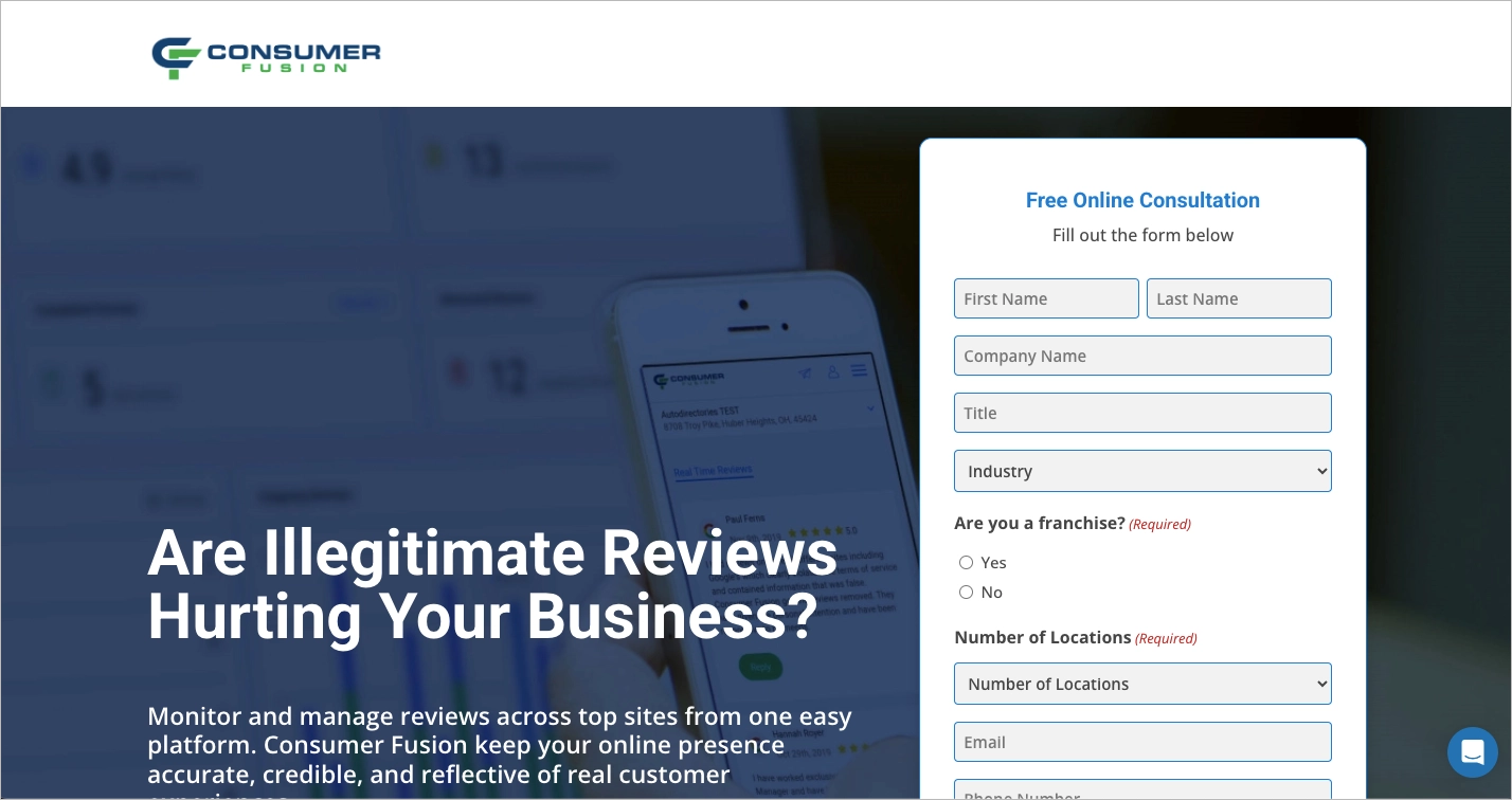 Service landing pages - one of the examples