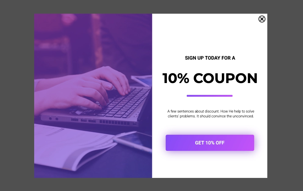 Modelo de pop-up de jogo