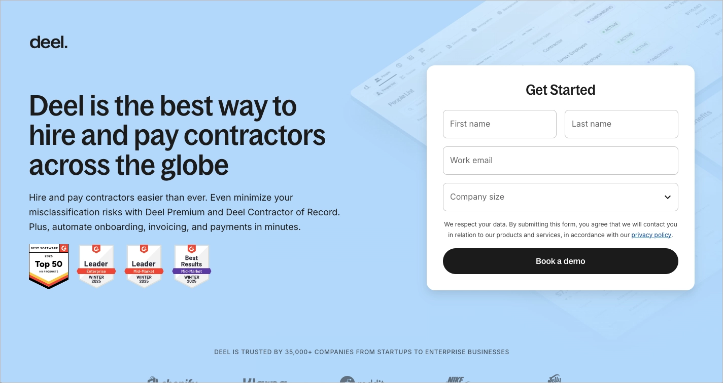 Great example of a service landing page