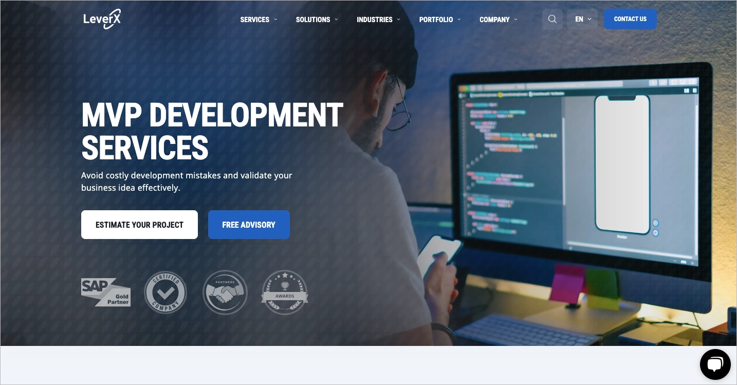 Tech service landing page example