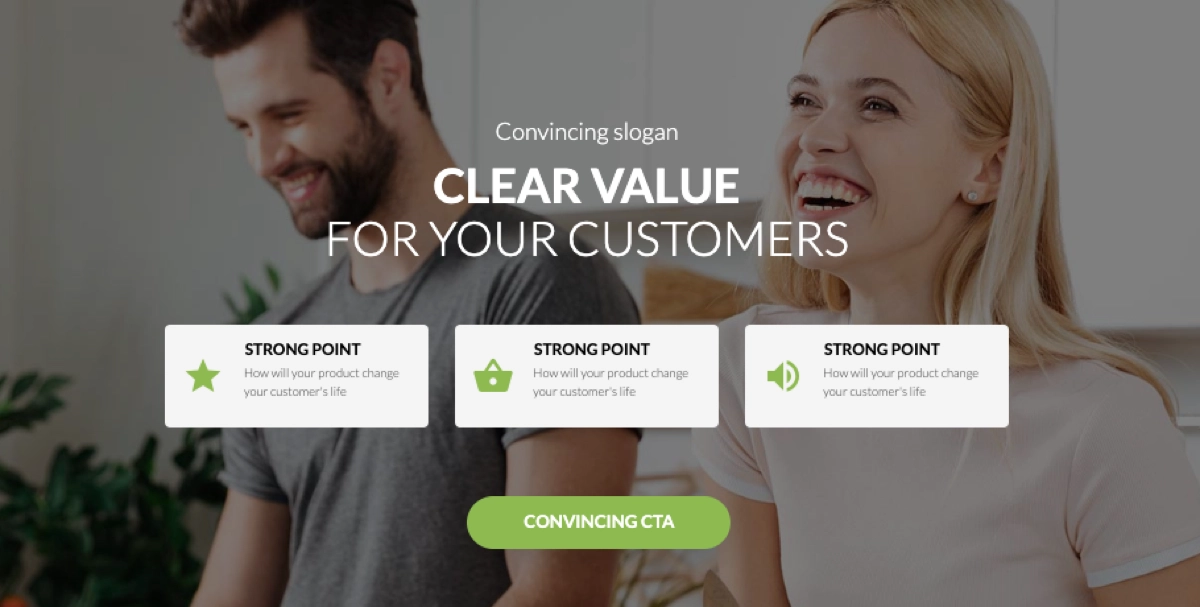 Landing page template for services