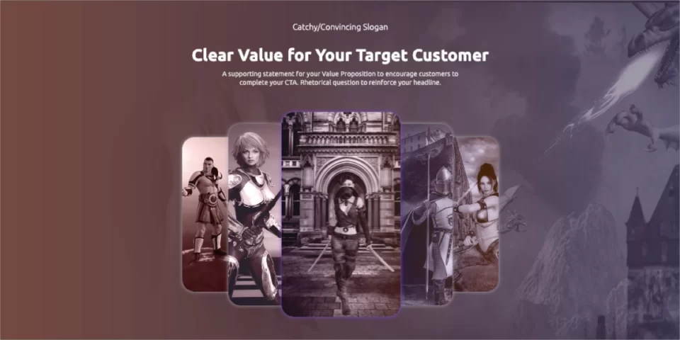 Modelo do jogo landing page