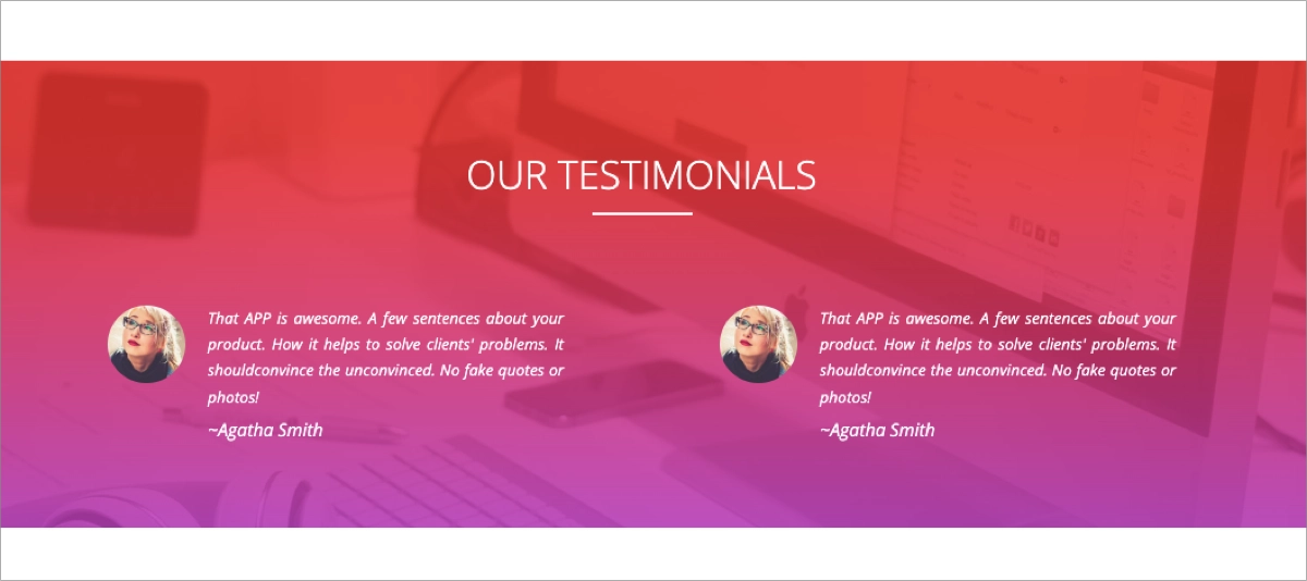 app landing page template