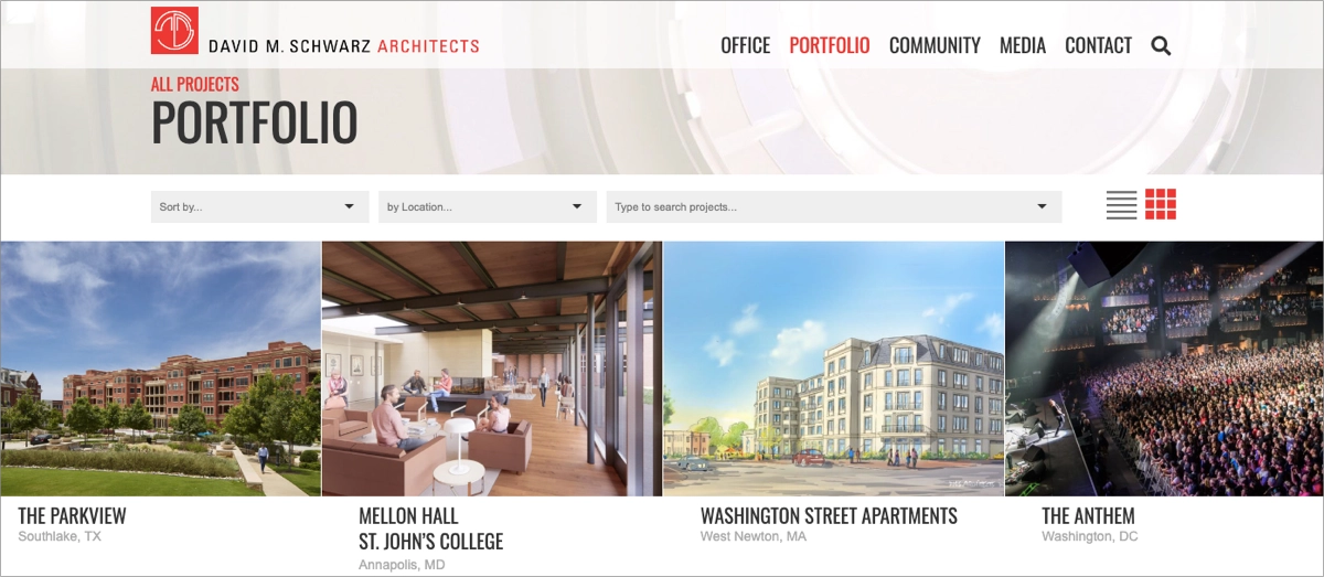 porftolio landing page featured projects