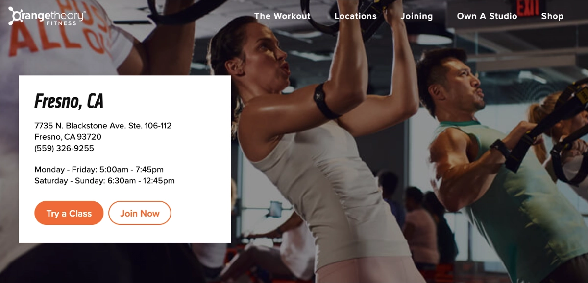 gym landing page
