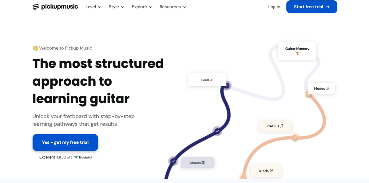music service guitar learning course platforms