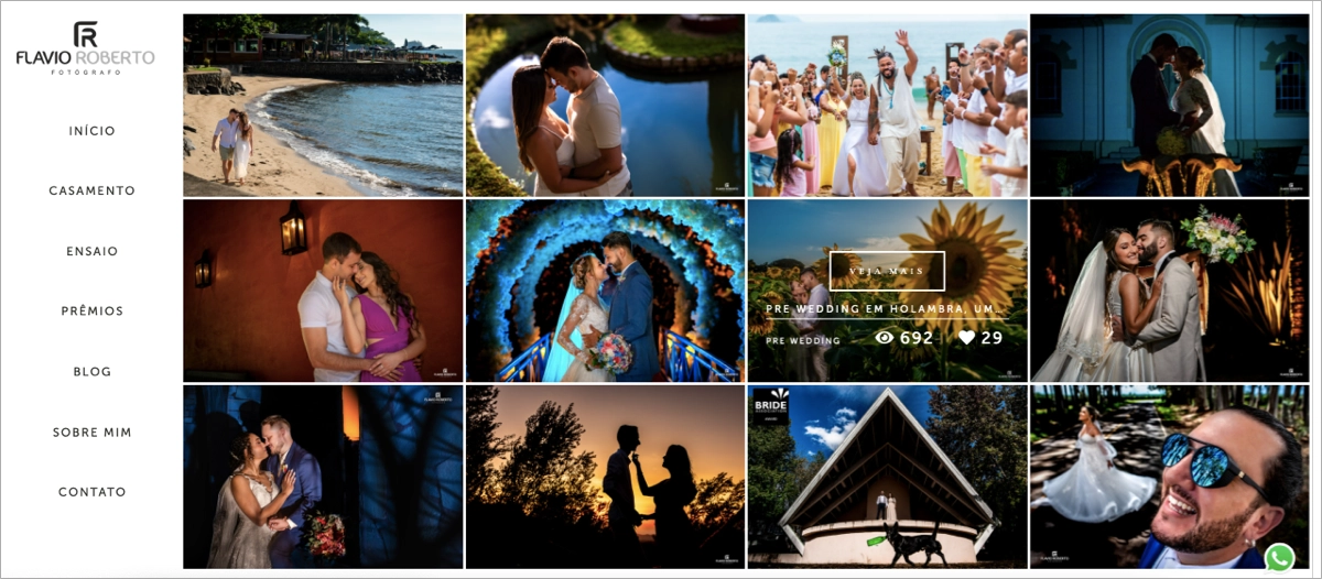 photographer's portfolio landing page