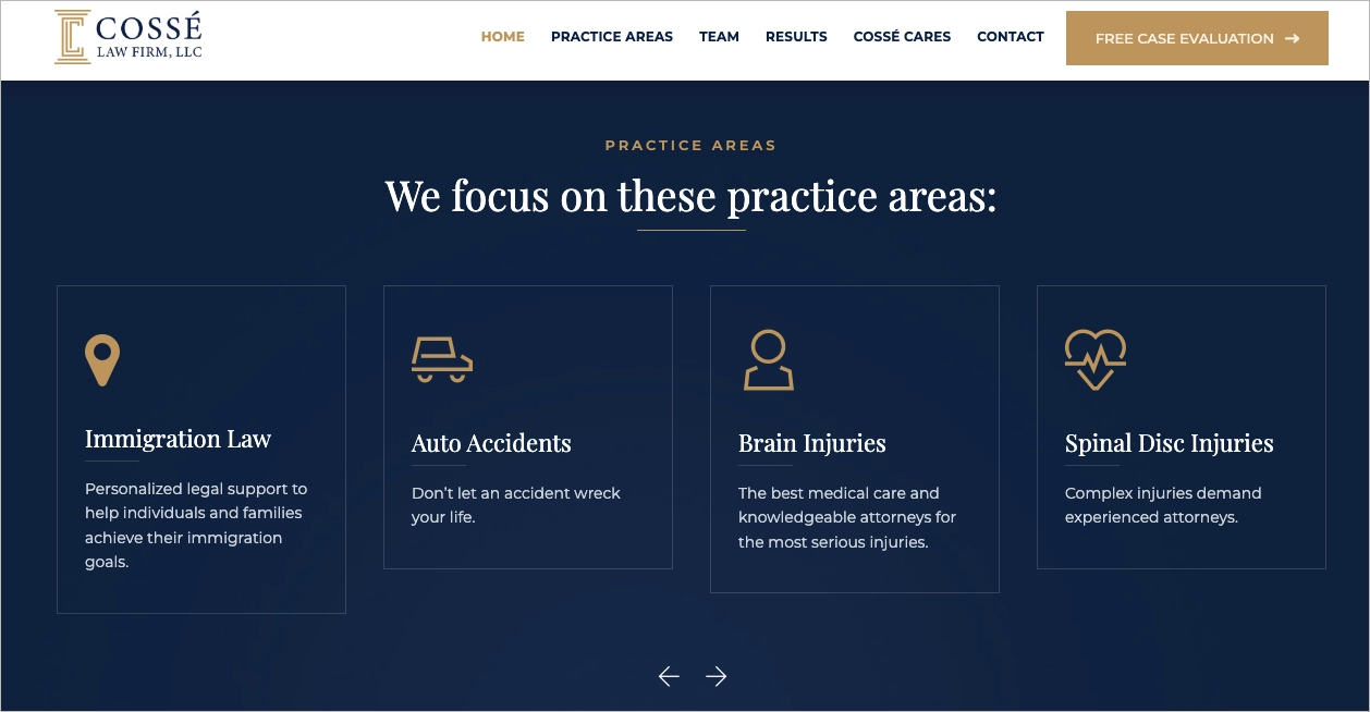 law firm landing page example