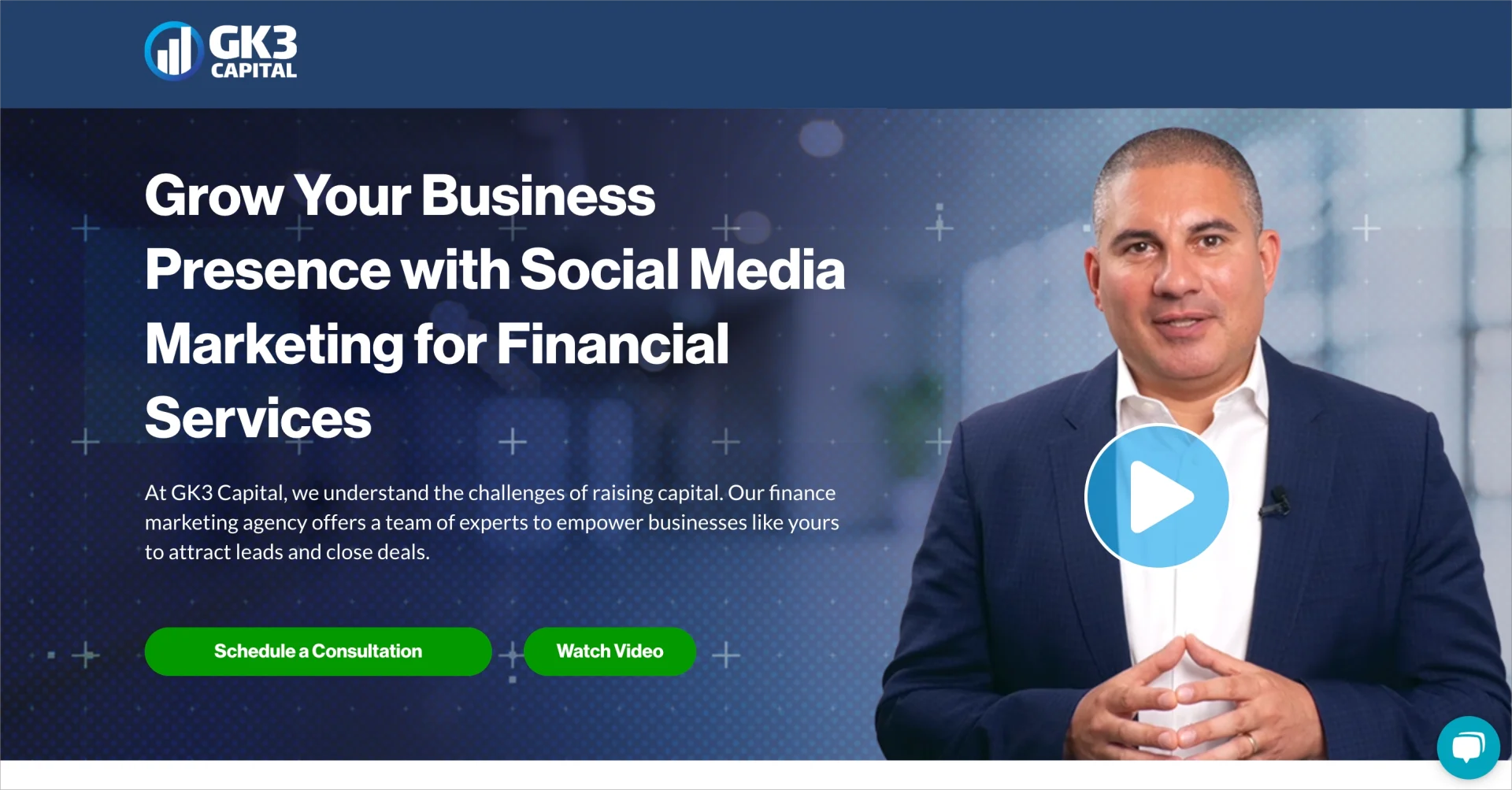 Example of a landing page with video