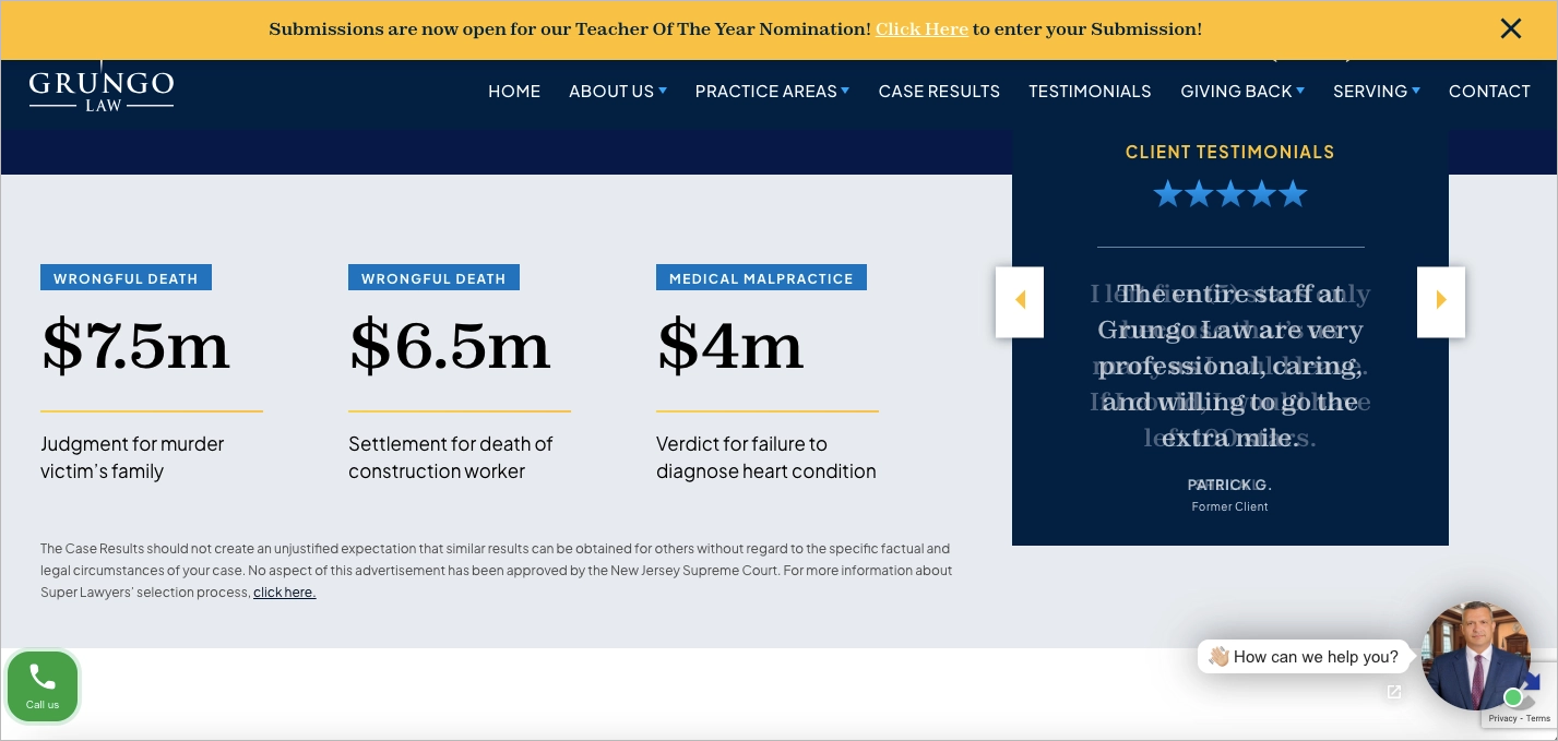 law firm landing page example