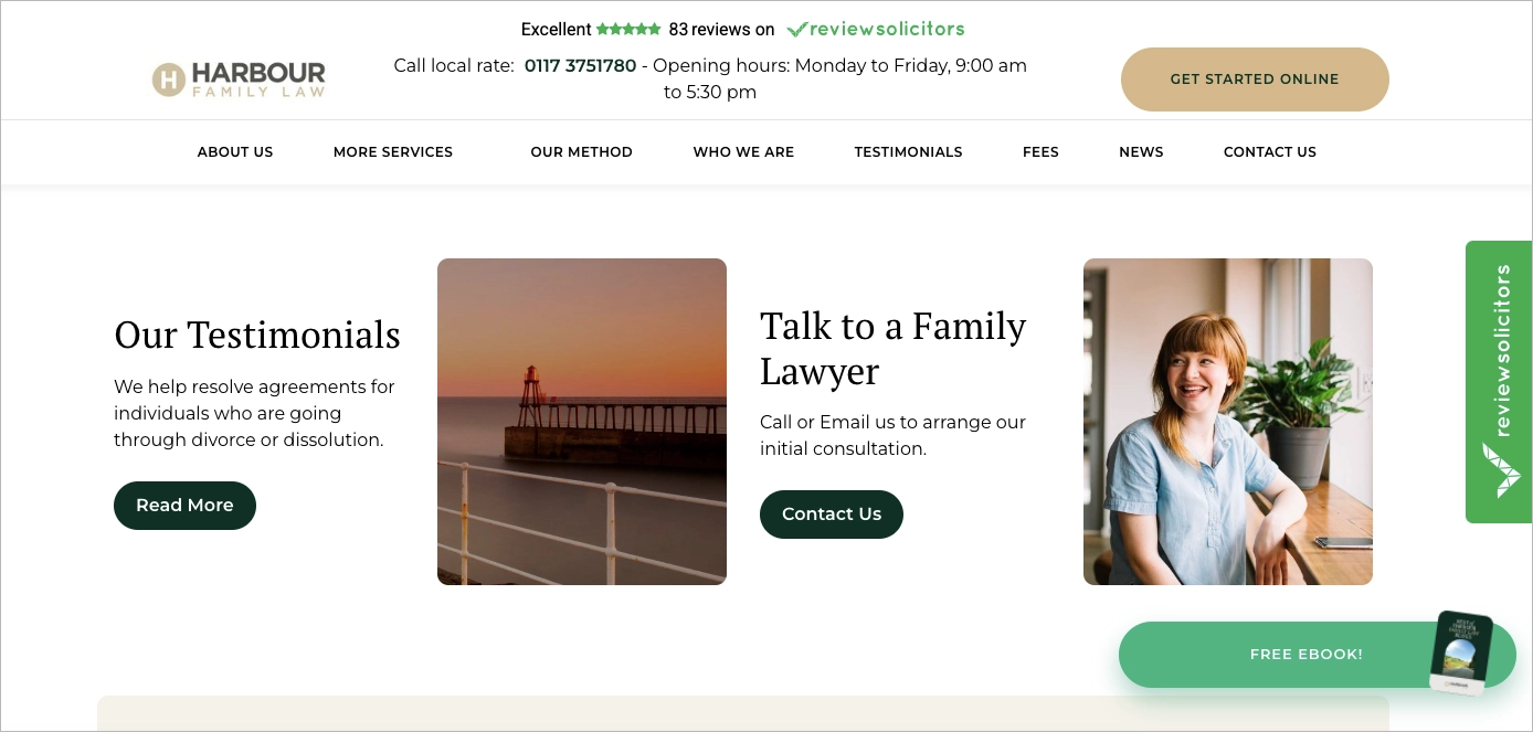 Law Firm landing page example