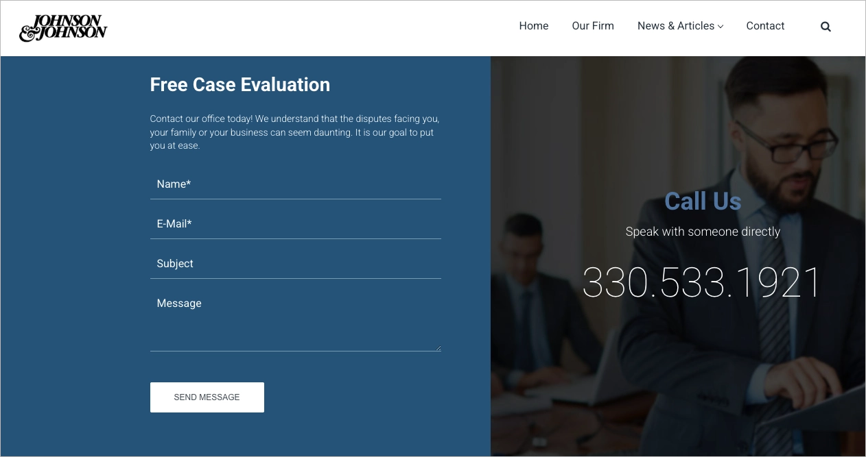 law firm landing page