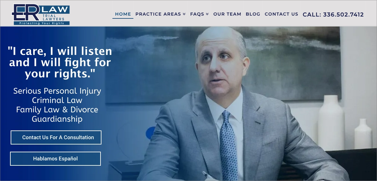 law firms landing page example