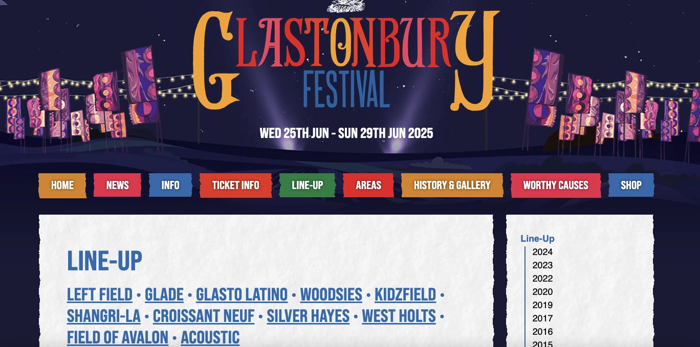 music landing page example