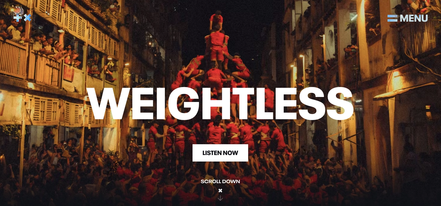 music landing page example