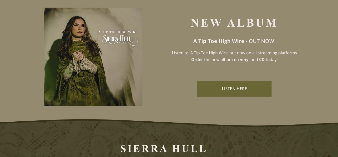 music landing page example