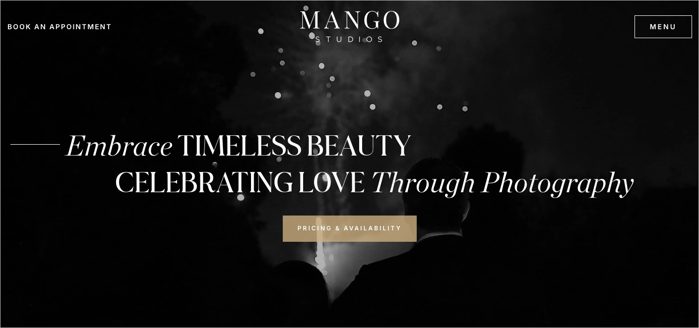 photographer landing page example