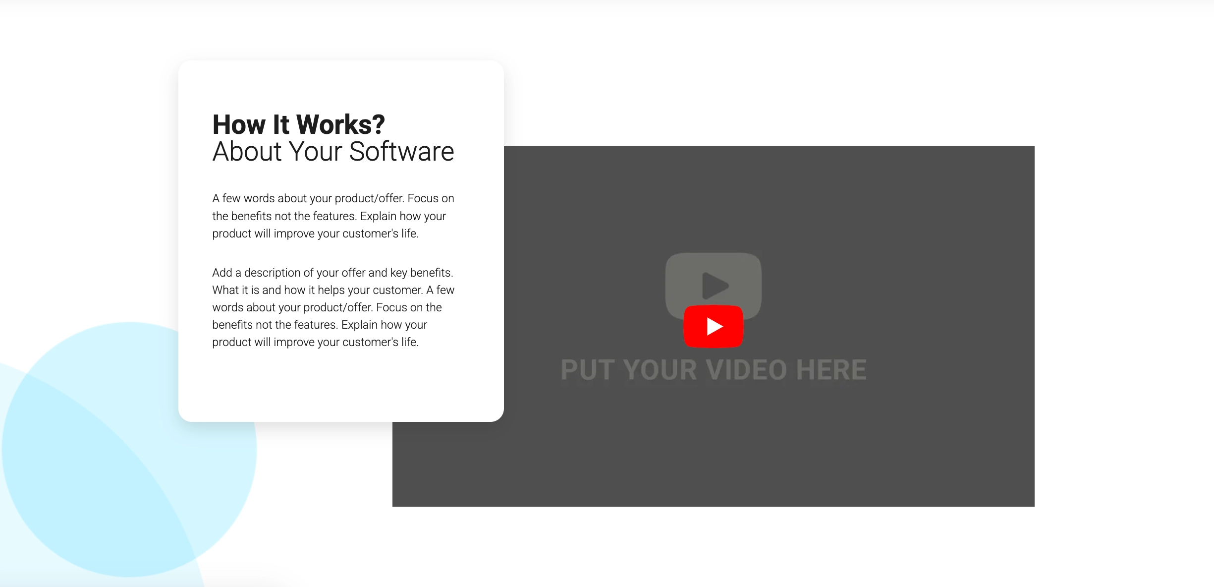 video landing page templates for tech & software industry