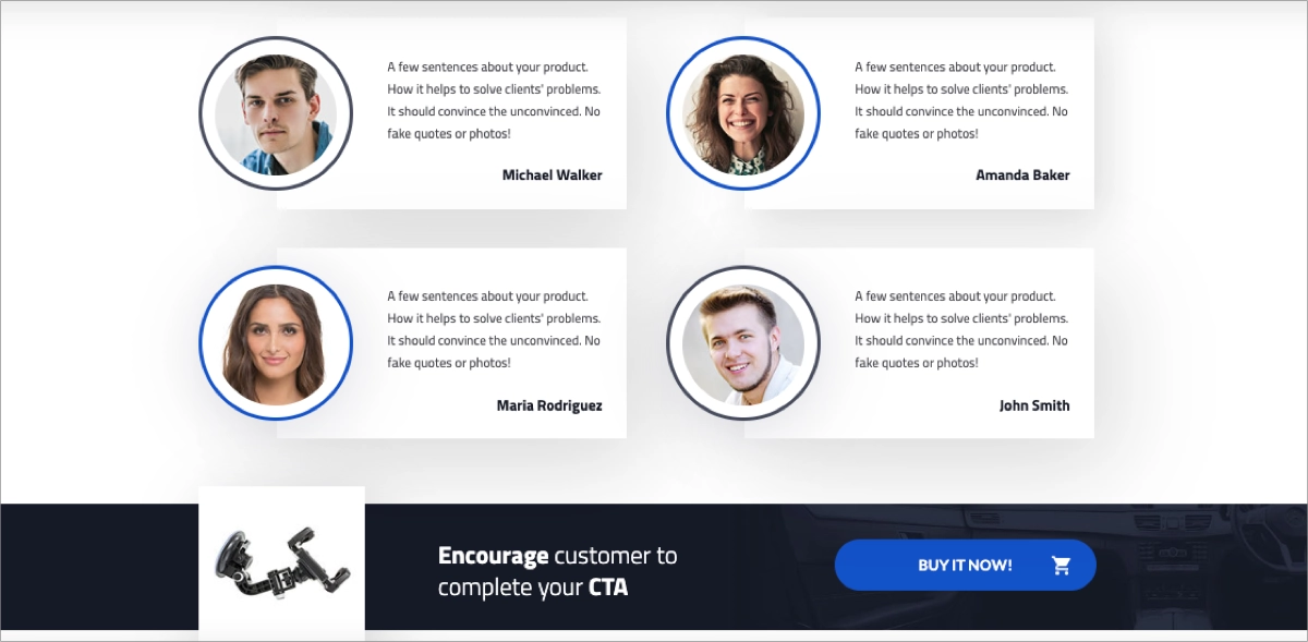 modelos de página de destino do kickstarter