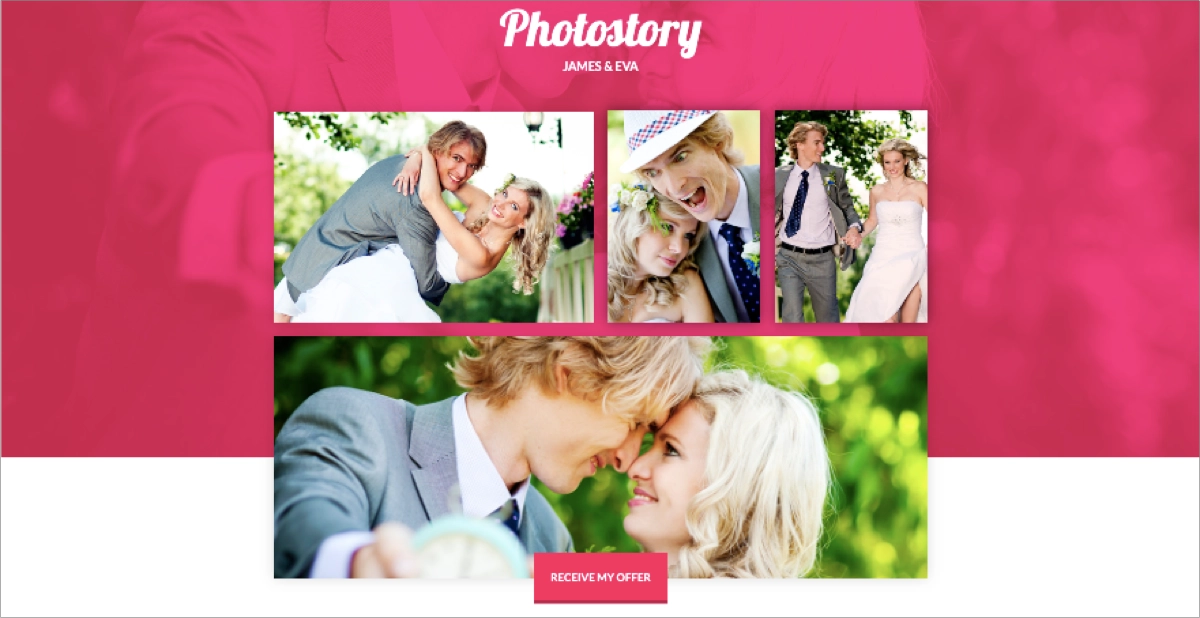 photographer's landing page template