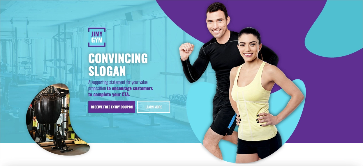 gym landing page template