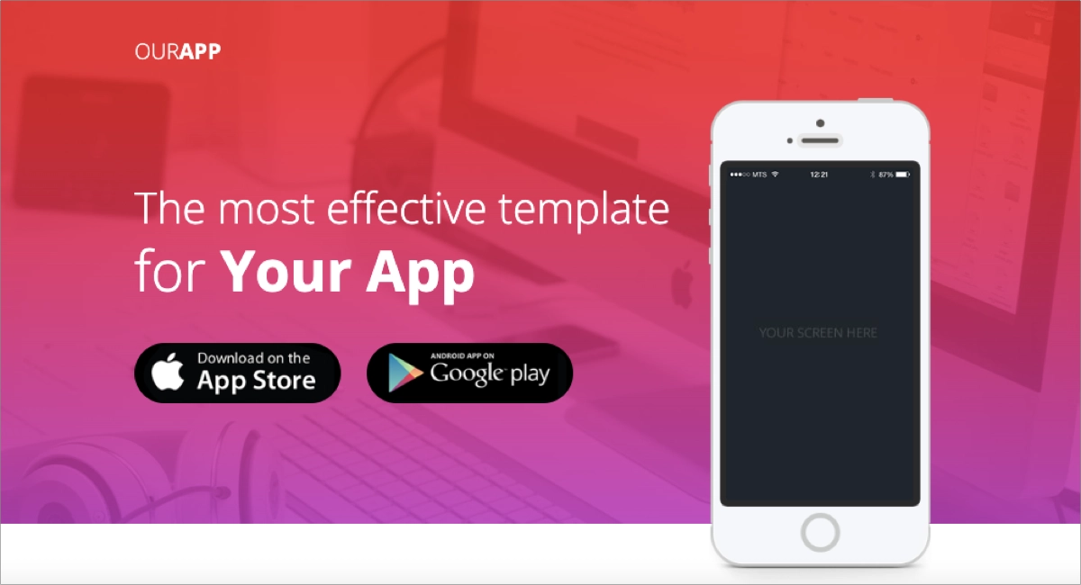 Modelo para página de destino de aplicativo do kickstarter