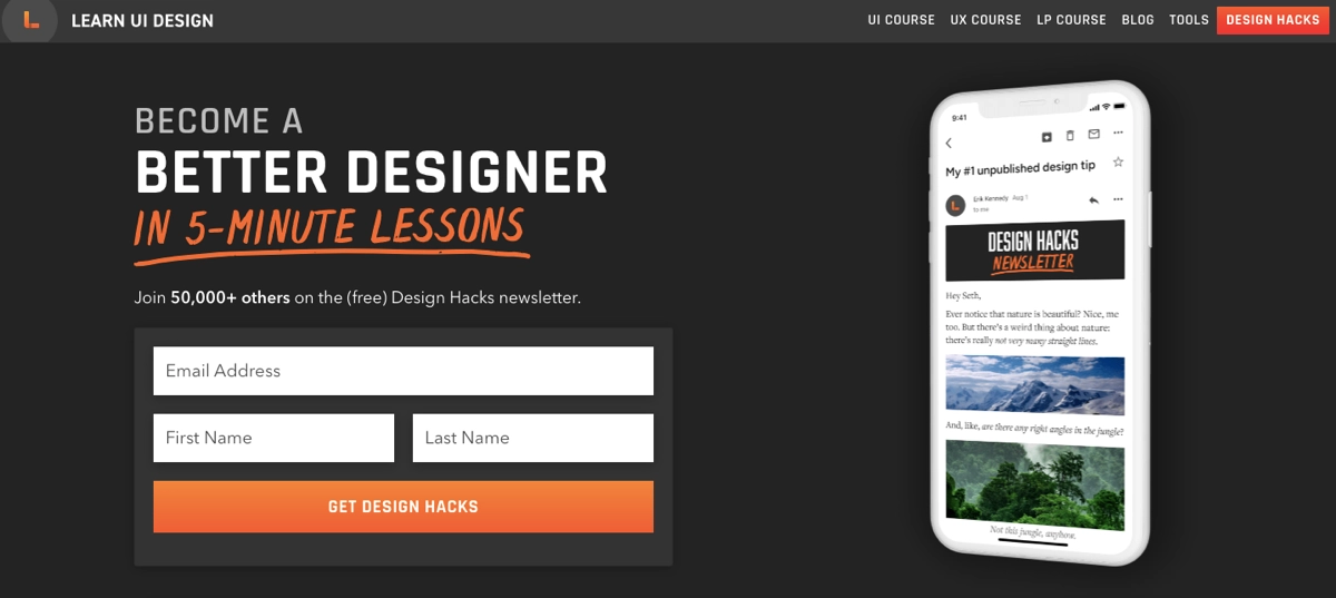 single landing page lead generation page example