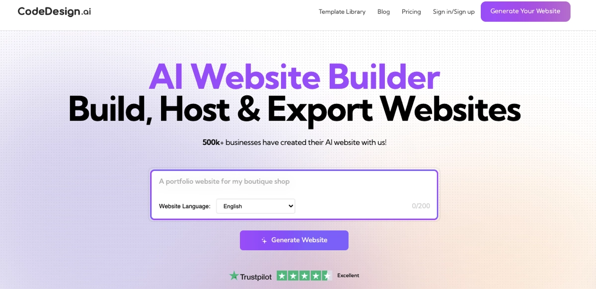 best ai website generators