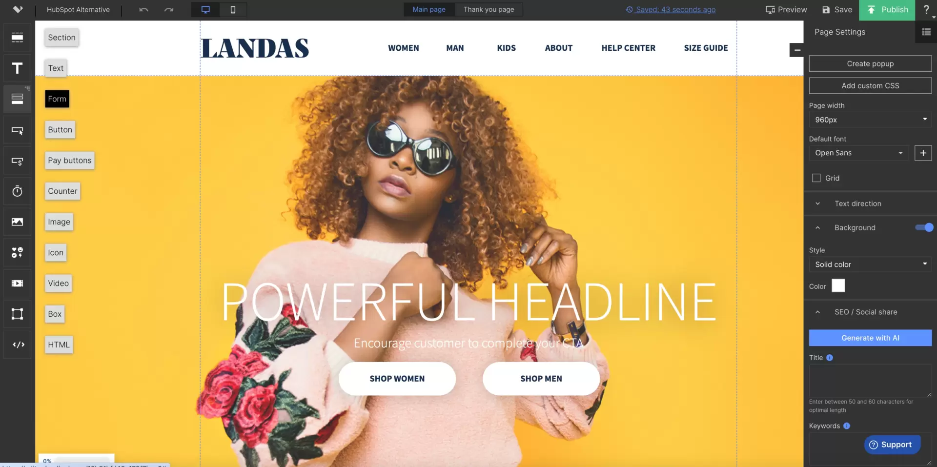 landing pages editor para geração de leads