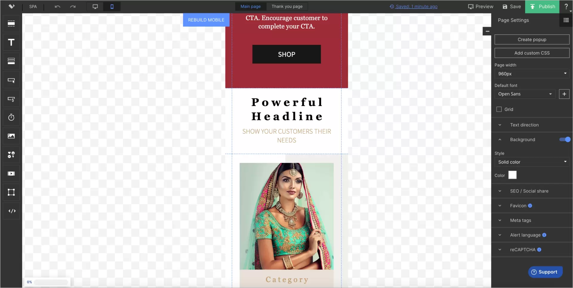 ferramenta de marketing landing page e construtor de sites