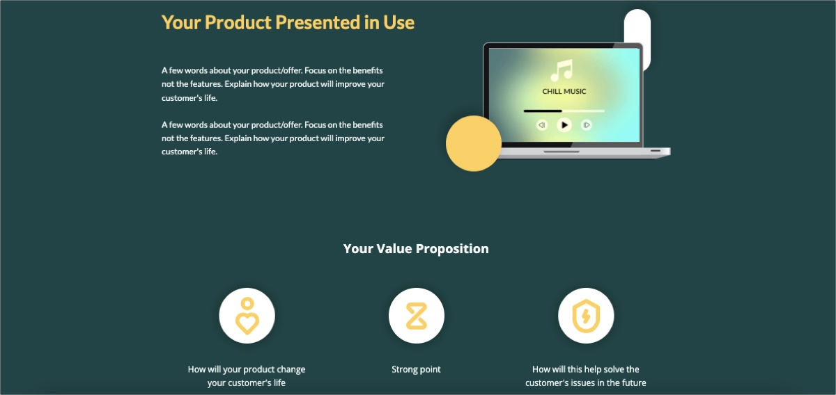 startup template technology landing page