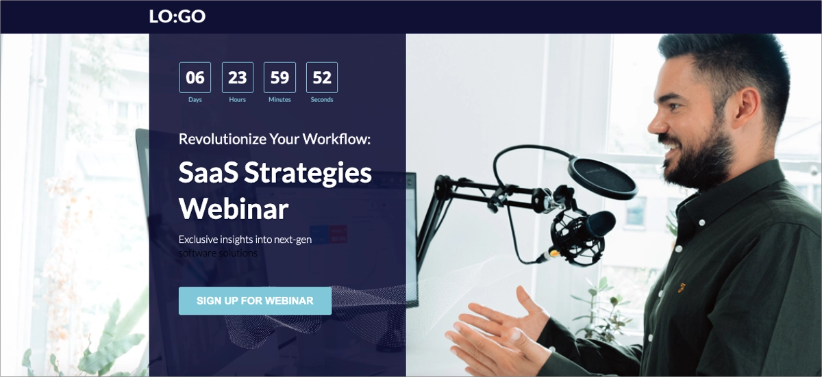 great landing page for tech event promotion