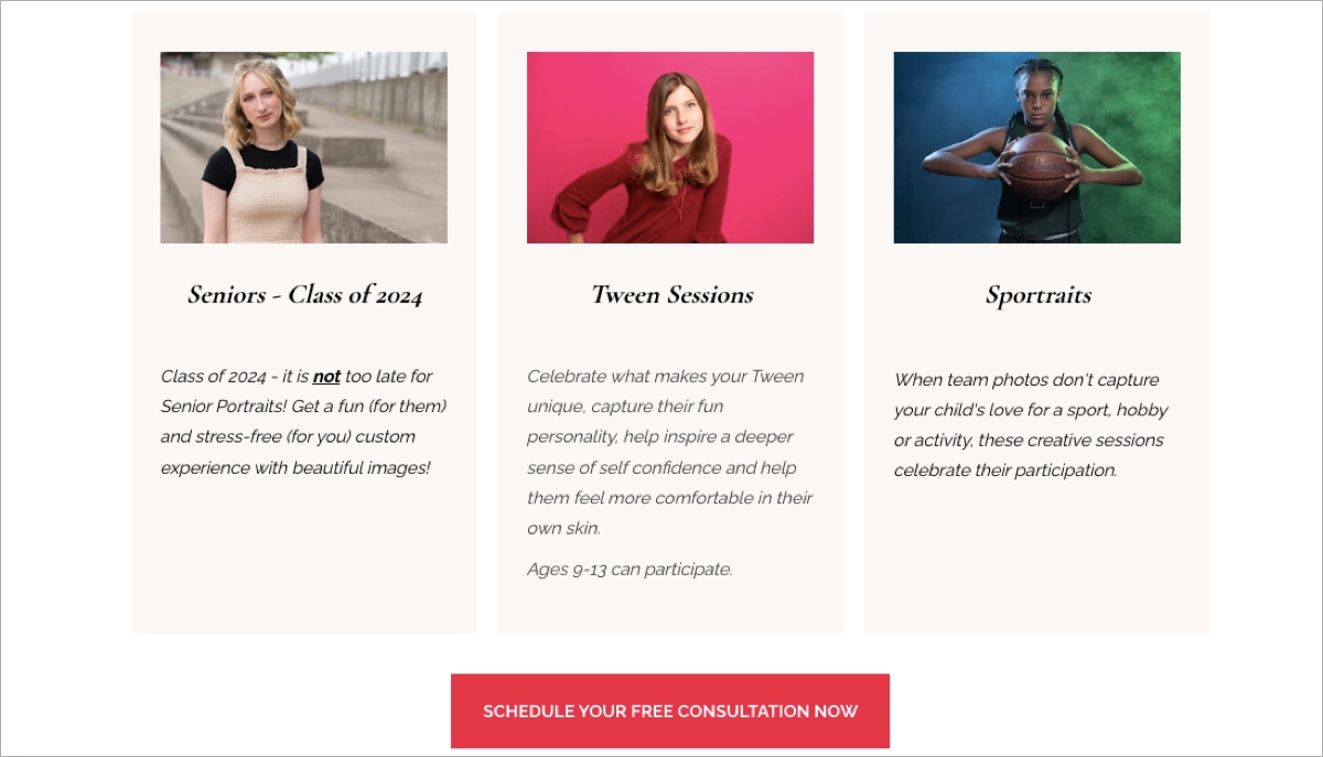 lead gen landing page copy with defined goal