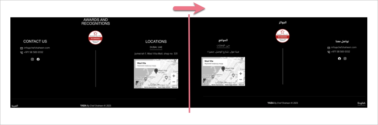 design responsivo rtl landing page