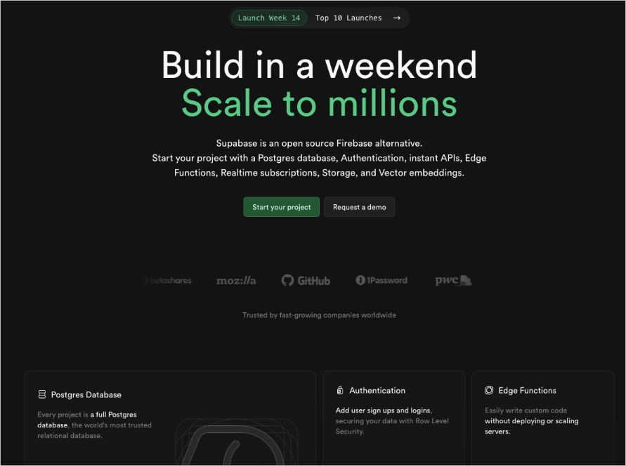 tech landing page example