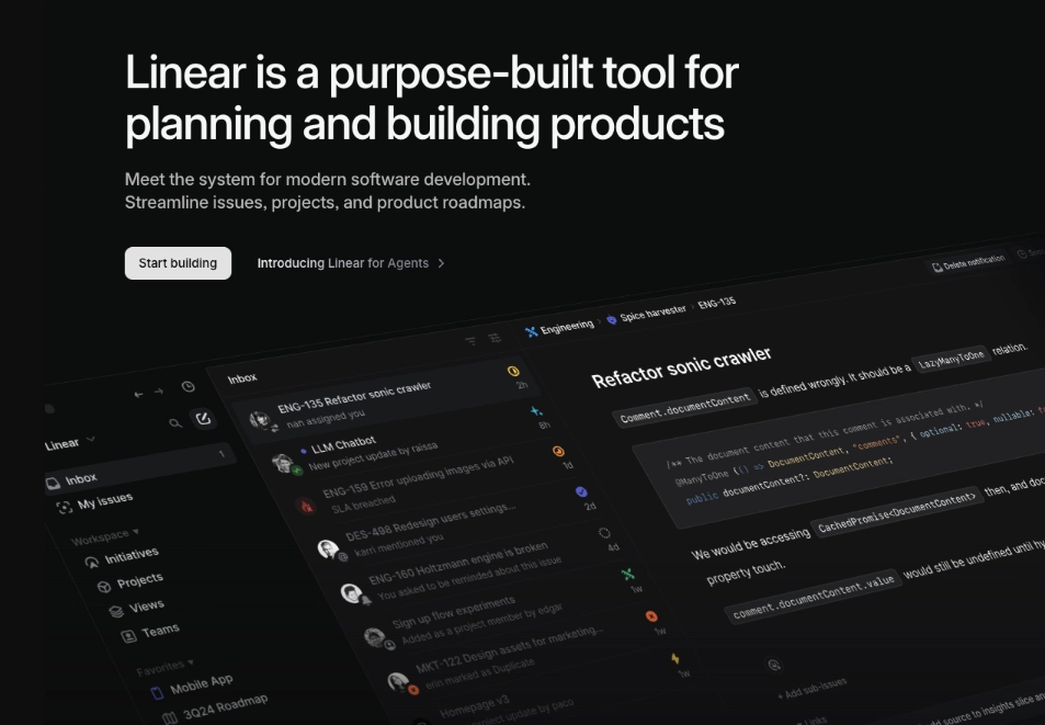 tech landing page example